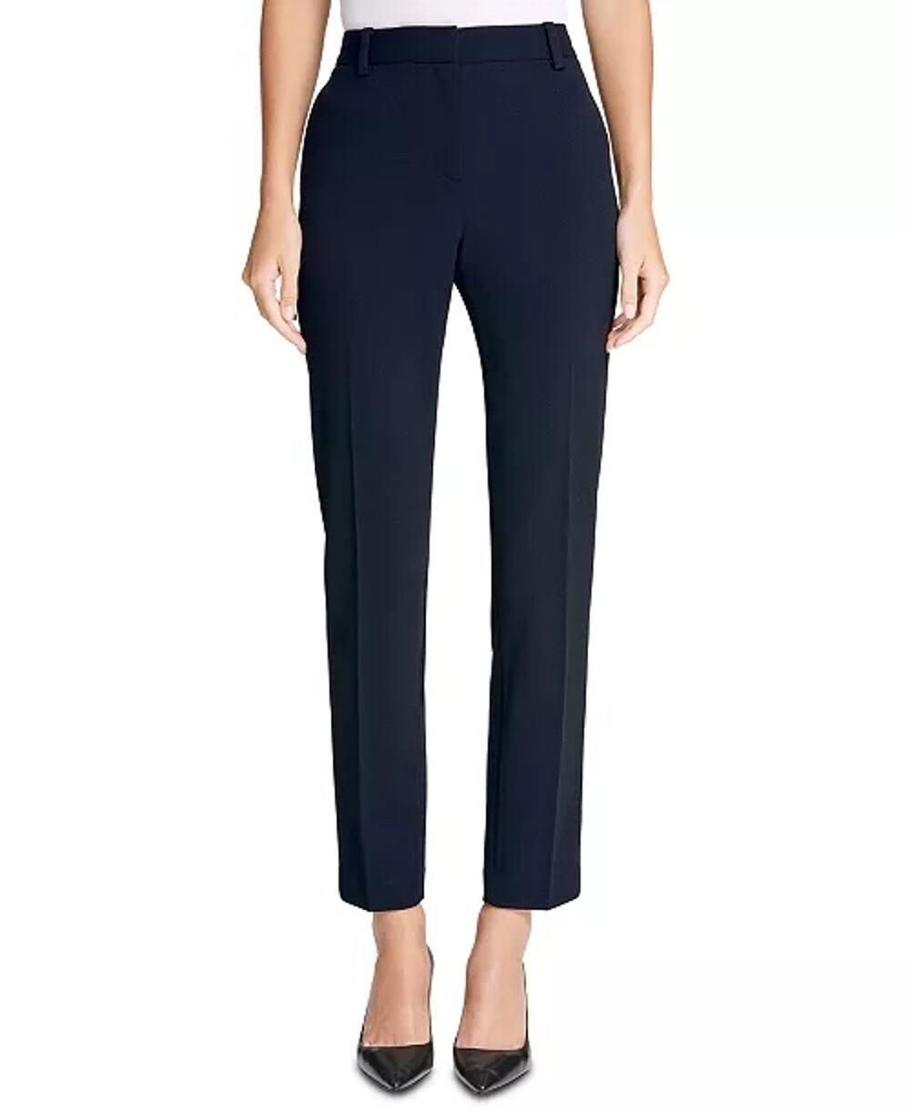 NWT DKNY Essex Slim-Leg Pants Size 0 Navy Color